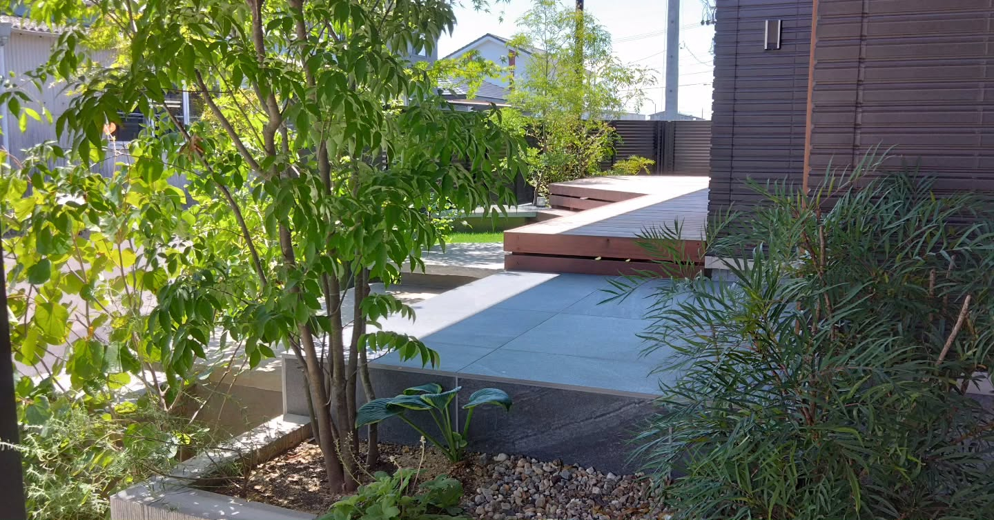 ユニークなカタチのお庭