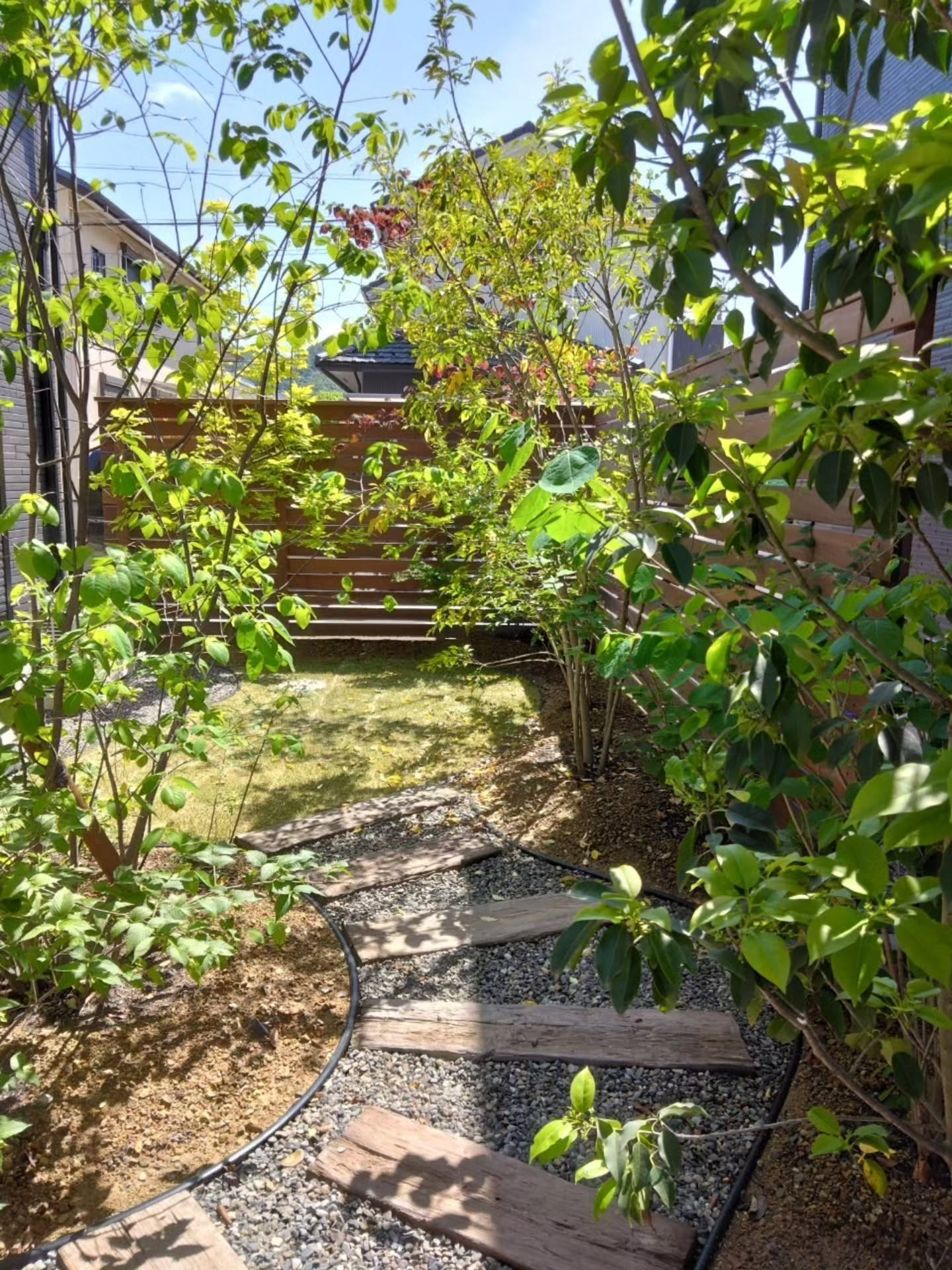 くねくねと曲がった小道。